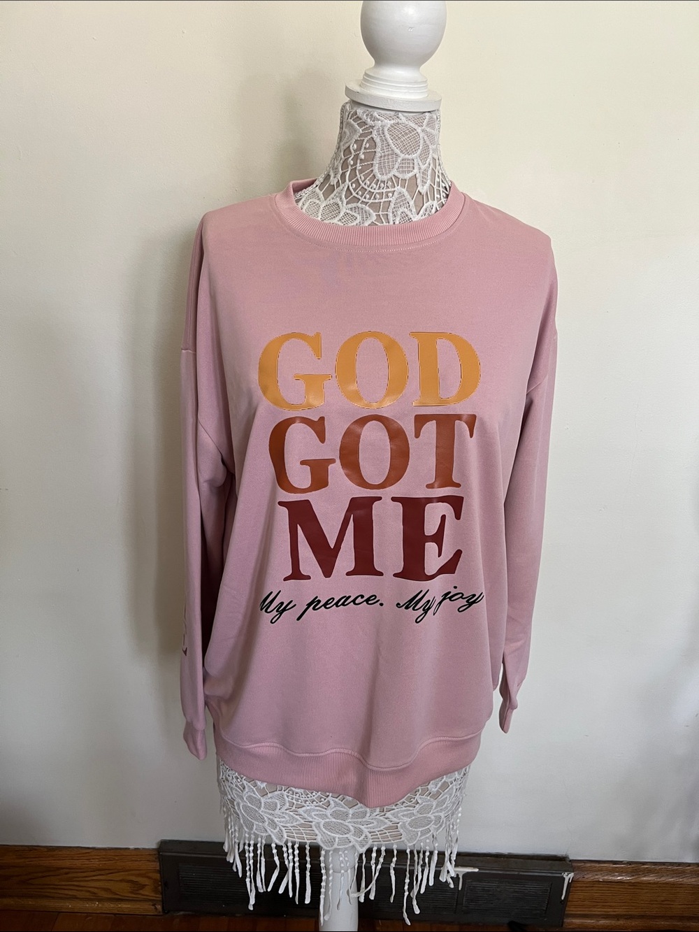 God Got Me Pink Crewneck Sweatshirt